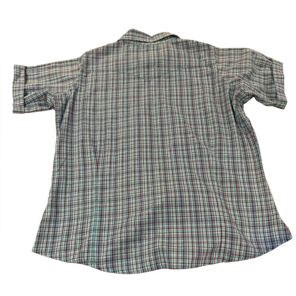 Wrangler Turquoise and Purple Plaid Pearl Snap Shirt, ladies Large‎ 2 for $30